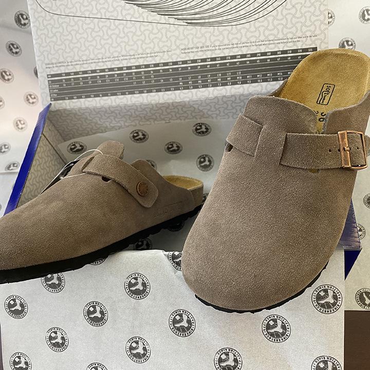 Унисекс BK Натуральная кожа Birkenstock Закрытый носок Ретро Мюли на пробковой подошве – Удобные и Универсальные.