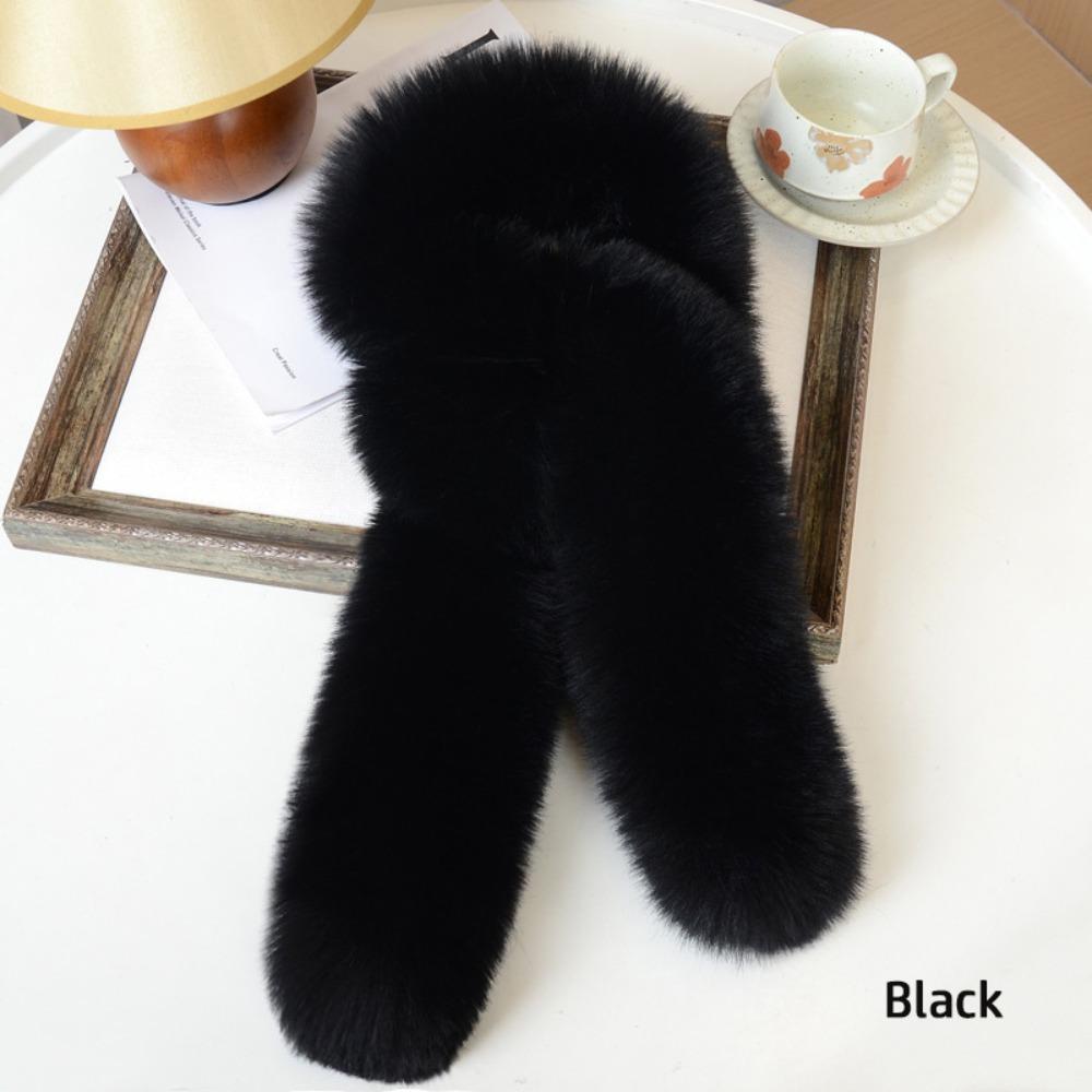 Solid Color Winter Fluffy Scarf Thick Long Strip Scarf Ladies Neck Warmer Scarves Outdoor Warm