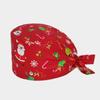 New Christmas Printed Surgical Scrub Cap 100%cotton Sweatband Chef Vet Spa Medical Bouffant Hat