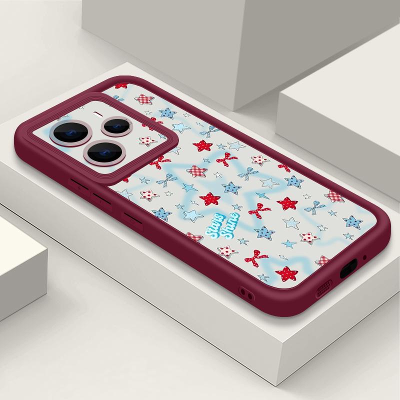 Blue Stars Bowknots Pattern Case For Xiaomi Redmi Note 14 13 Pro 5G 4G 12 11 Funda Xiaomi 14T 13T 11T Pro Shockproof Bumper Silicone Cover