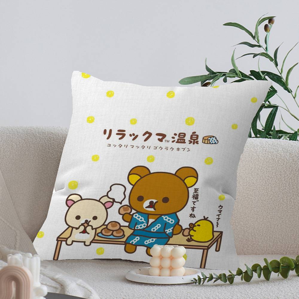 Cartoon Rilakkuma Decorative Room Aesthetics Pillow Case Home Decor Bedroom Sofa Bed Couch Pillow Cover x