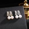 Women's Light Luxury Design Elegant Geometric Imitation Pearl Earrings Fashionable And Versatile Niche Design Earrings