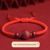 Браслет из красной веревки с символом года Змеи по зодиаку: Не выцветающая, Ручная работа, Унисекс, Плетеная киноварная цепочка для пары