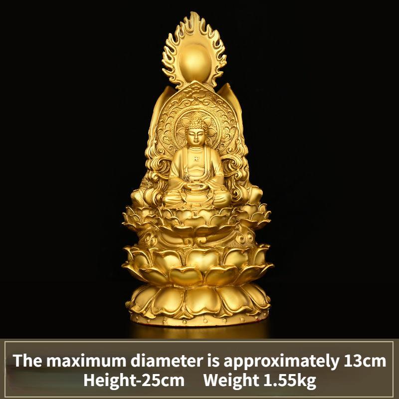 Китайский стиль Чистая медь Трехсторонний Будда Украшение Шакьямуни Кшитигарбха Благословения Украшения