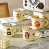 Кружка для молока со шкалой, Высокая ценность, Керамическая кружка без крышки, Чашка для дома, Детская, Родитель-ребенок, Чашка для воды, Семья из четырех