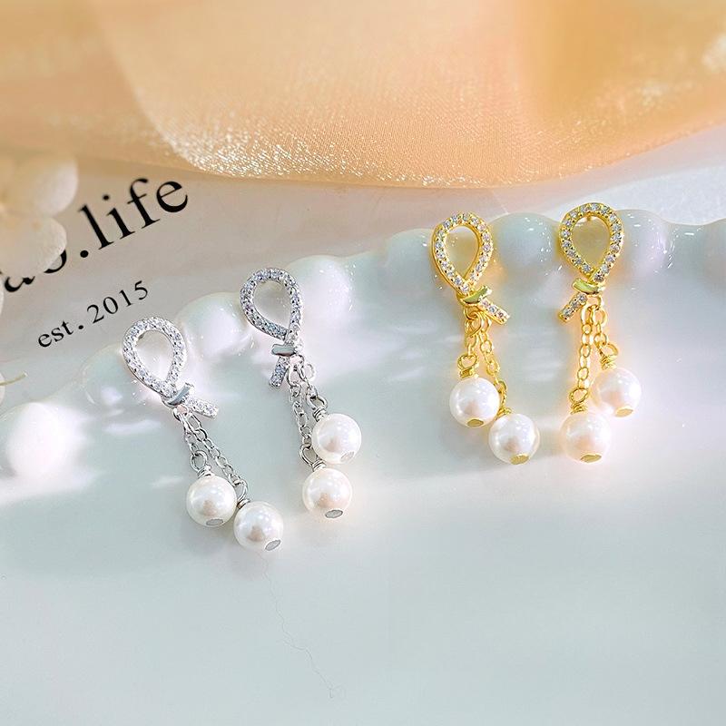 Изысканные серьги с бриллиантами и жемчугом для женщин с легким роскошным темпераментом