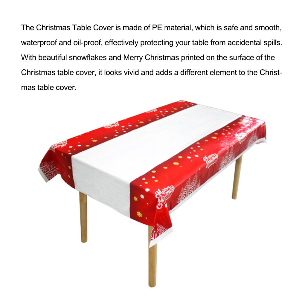 Рождественская полиэтиленовая скатерть для вечеринки, декора, пикника, одноразовые скатерти, прямоугольные столы, скатерть для украшения 108x180 см