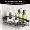 Moforoco 3-Pack Shower Caddy Basket Shelf with Soap Holder, No Drilling Traceless Adhesive Shower Wall Shelves, Rustproof Black Bathroom Shower
