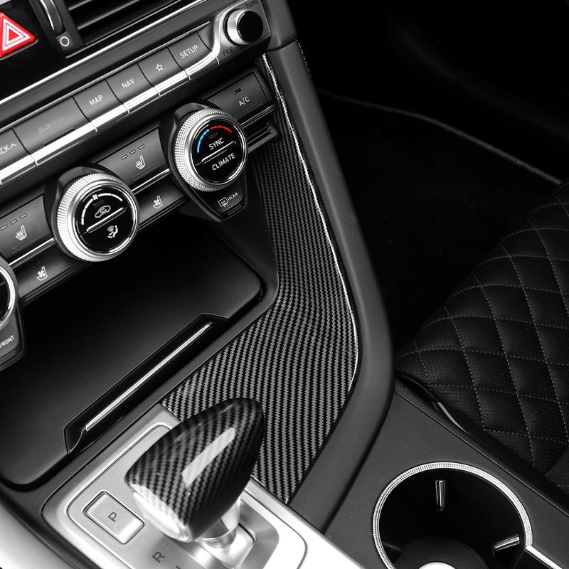 For Genesis G70 -2026 LHD Carbon Fiber Style ABS Gear Shift Panel Cover Trim Interior Upgrade Auto Styling Accessory Parts