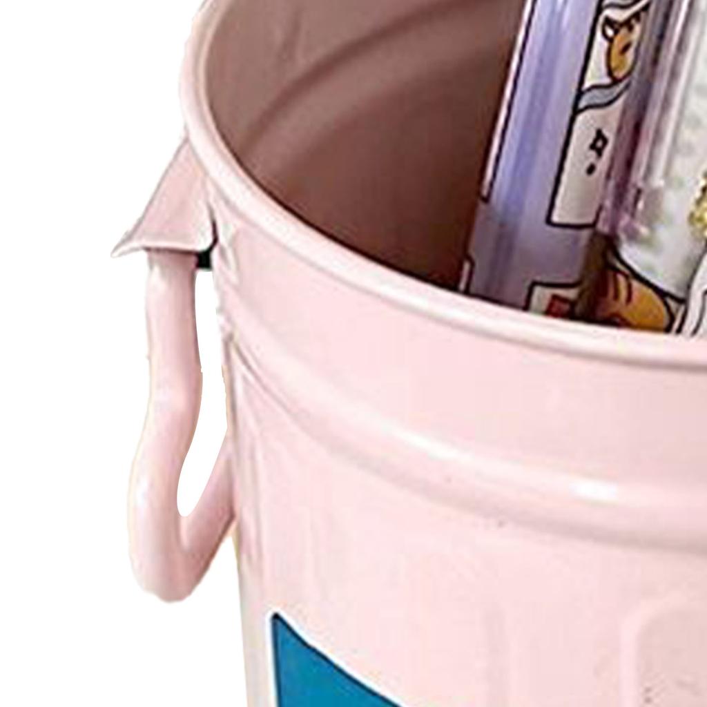 Металлический держатель для ручек большой вместимости, милый и практичный, офисный настольный держатель для карандашей для учебы, классной комнаты, розовый, универсальный размер