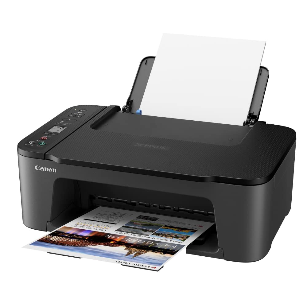 Canon Printer A4 Inkjet Multifunction Printer PIXUS TS3530 Black compatible For telework 2022 model 4 compatible ink series Wi-Fi colors, integrated,