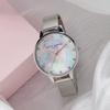 Authorized Distributor [OLIVIA BURTON] Olivia Burton Watch Women's OB16SE07 Classics Demi Mother of Pearl Rose Gold & Silver Mesh