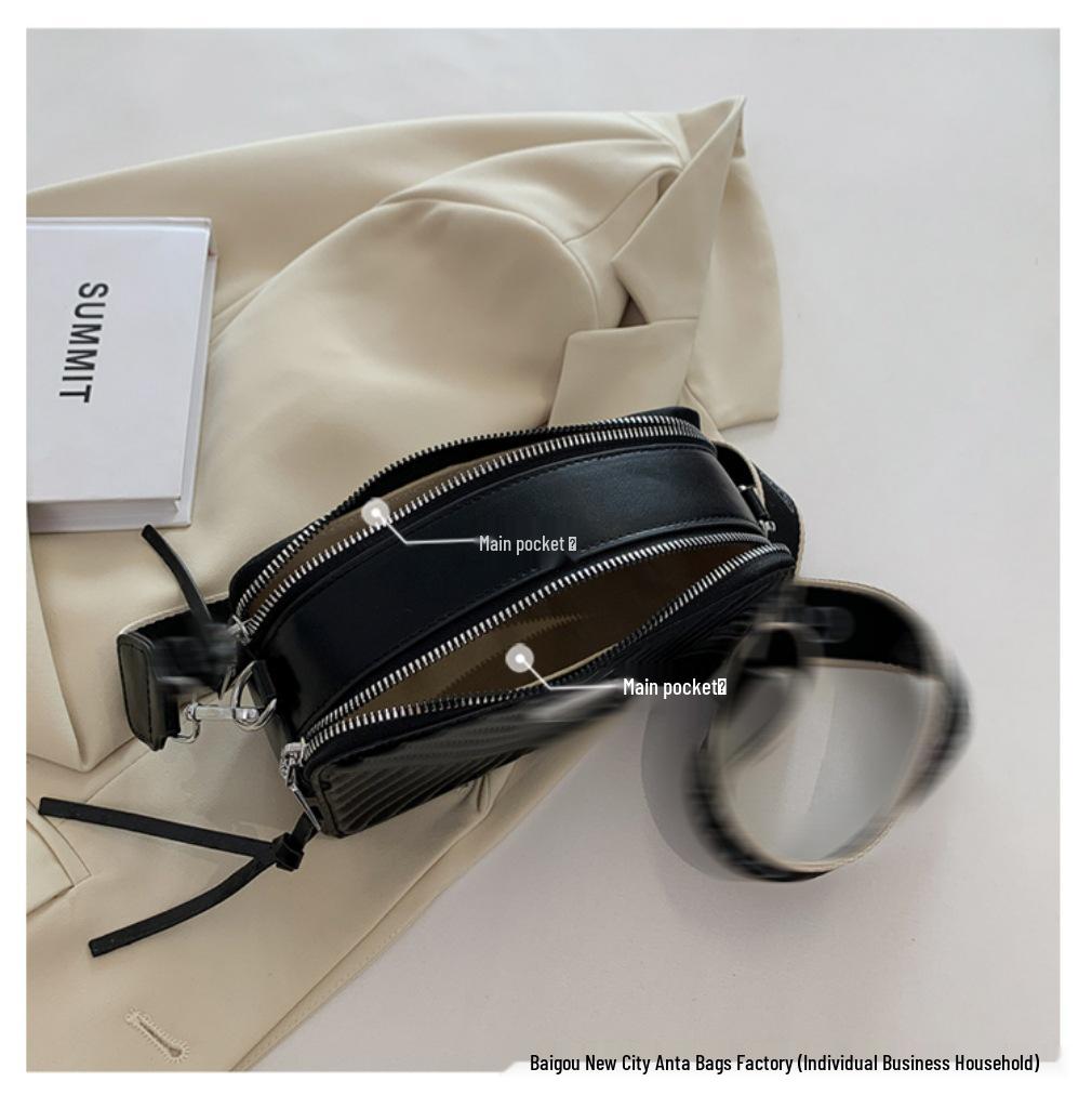 Trendy Solid Color Camera Bag with Diamond Lattice, Wide Strap & Letter Design - Women's Crossbody & Single Shoulder