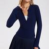 Женская футболка-henley с глубоким V-образным вырезом и длинным рукавом, сексуальная, облегающая, повседневная