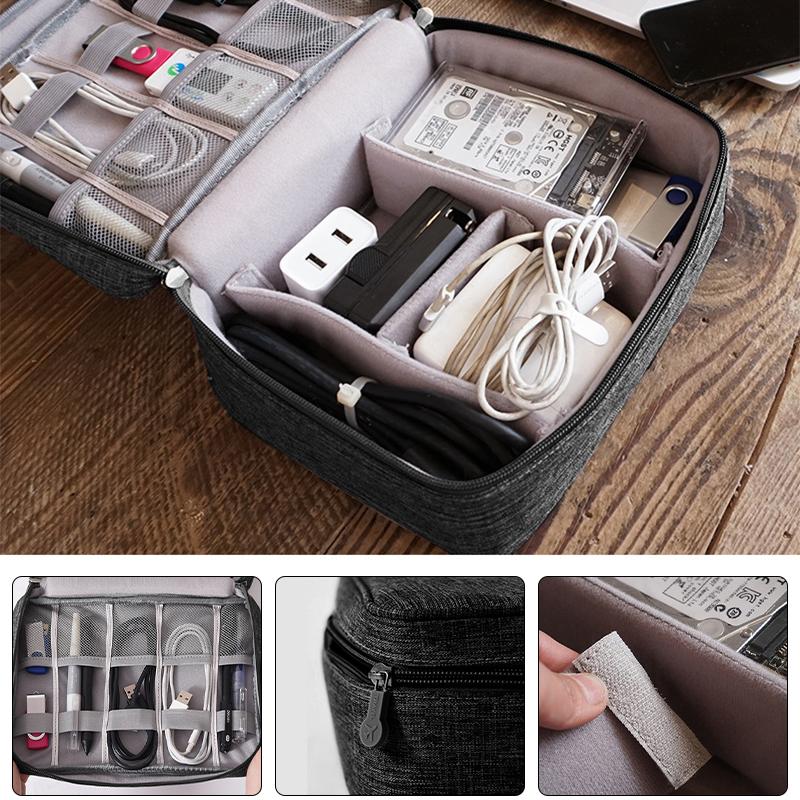 Portable Cable Organizer Waterproof Storage Bag Digital Cable Case For Proton Exora Iriz R3 Wira Saga Satria Magma X50 V6 X70 L3