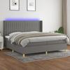VidaXL Slatted Bed Base with Mattress and LEDs, Upholstered Bed with Headboard, Double Bed, Adult Bedroom Bed, 3139062