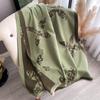 Double-Sided Flower Print Scarf Femininity Thickened High-End Warm Office Shawl Cape