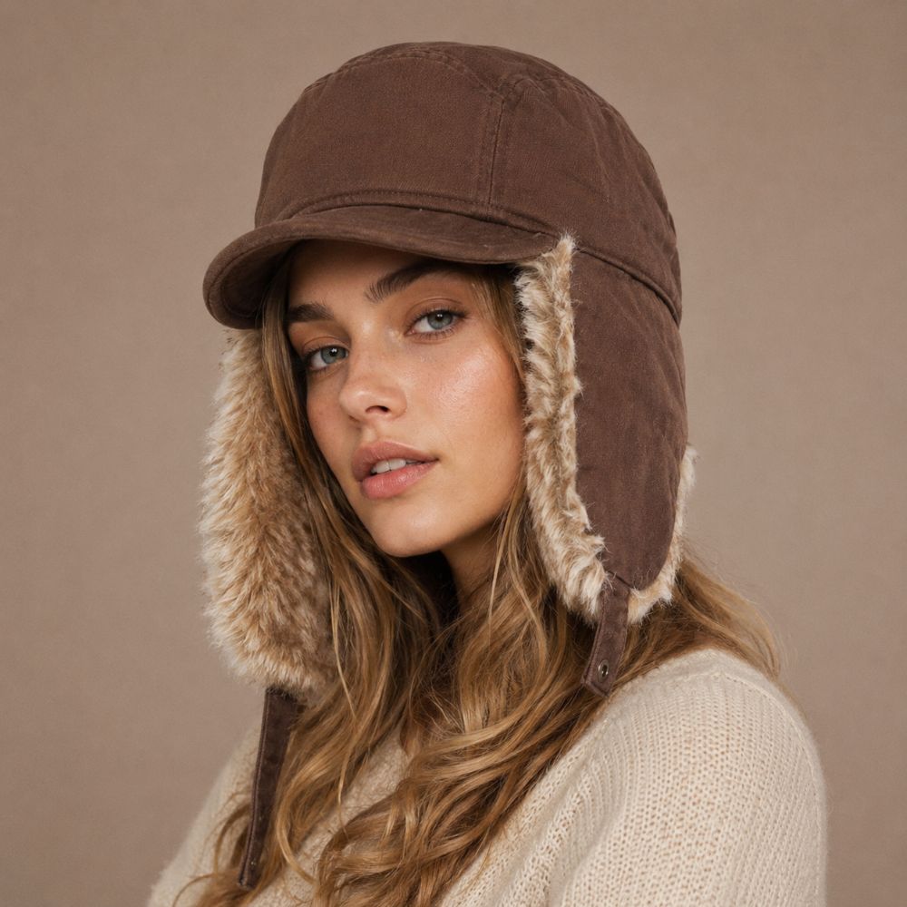 Windproof Lei Feng Hat Thickened Ski Headwear Retro Style Winter Bomber Hats Cold Weather