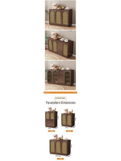 Chinese Sideboard & Integrated Storage Cabinet with French Rattan – Dustproof with Drawers