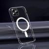 For Magsafe Luxury Clear Acrylic Case For iPhone 15 14 13 12 11 Pro Max Plus Magnetic Wireless Charging Case With Lens Protector