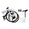 White Folding Bike Foldable City Bike for Adult 20" Commute Bicycle 6Speed Gears For Rugged Roads, Muddy Roads, Grasslands