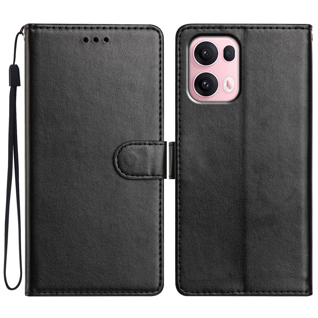 For Oppo Reno13 Pro 5G Leather Case Wallet Stand Phone Cover with Handy Strap