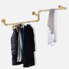 Golden Clothes Rack, Carbon Steel Display Rack for Retail Stores, 71 Inch Garment Rack with 3 Round Bases, Sturdy Clothing Rack