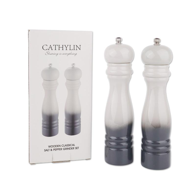 2 шт. 8,6-дюймовая мельница для соли и перца, мельница для специй из цельного дерева с прочной регулируемой керамической мельницей, кухонные принадлежности для приготовления пищи