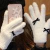 Protection From Cold Women Bow-knot Warm Gloves Thickened Warm Riding Gloves for Men and Women