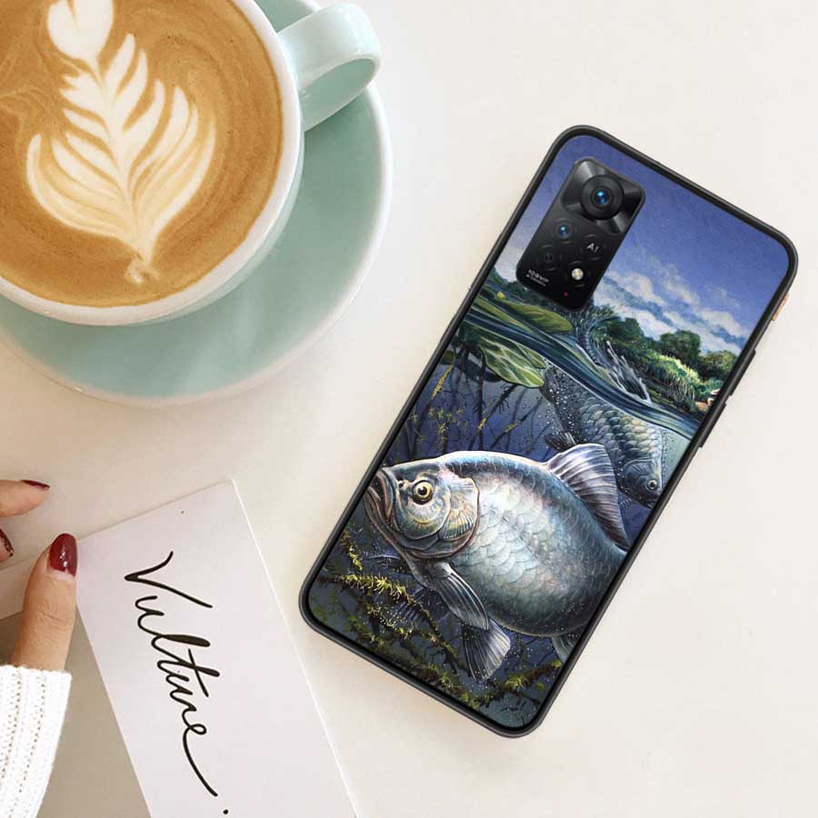 Carp Fishing Fish Phone Case For Redmi Note 14 13 Pro 5G Plus 12 12C 10 10A 10C 9 9A 9C 9T 8 8A K60 K70 Pro Xiaomi Cover Shell C
