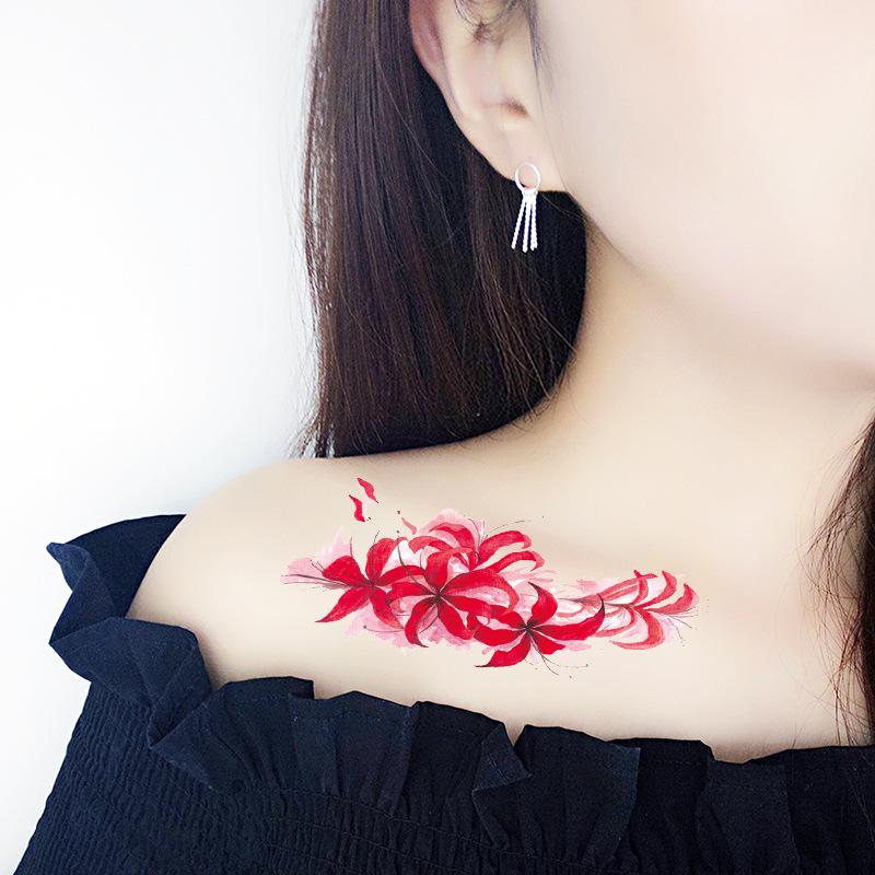 30 шт. Водостойкие тату-наклейки Хиганбана: Стойкий, Унисекс, Маленький Цветочный Дизайн Ключиц