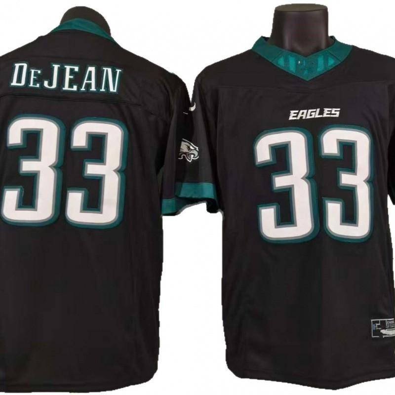 3rd Gen Football Jersey - Eagles Team Black Green 1 26 33 American Sportswear