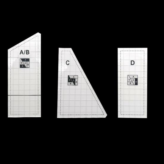 1 комплект линейки для лоскутного шитья, шаблон для резки, форма для резки для квилтинга, высокая точность, прозрачная печать, многоразовая неразрывная швейная линейка для пэчворка