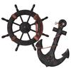 Wooden Rudder Anchor Antique Pirate Interior Stylish Ship Object Retro Boat Barrel Gardening Gardening Goods Store Sign Hawaii Vintage Apparel Anchor
