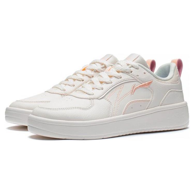 Li Ning Sui Sui Casual Versatile Thick Sole White Sneakers Non-Slip Wear-Resistant Breathable Height Increasing Low-Top Skate Shoes AGCT148-2