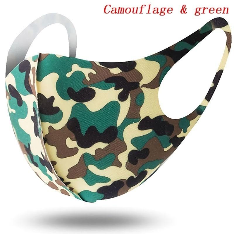 5pcs Camouflage Breathable Face Covers Dustproof Face Mask Anti-Dust Protection Windproof Sports for Men Bicycle Travel