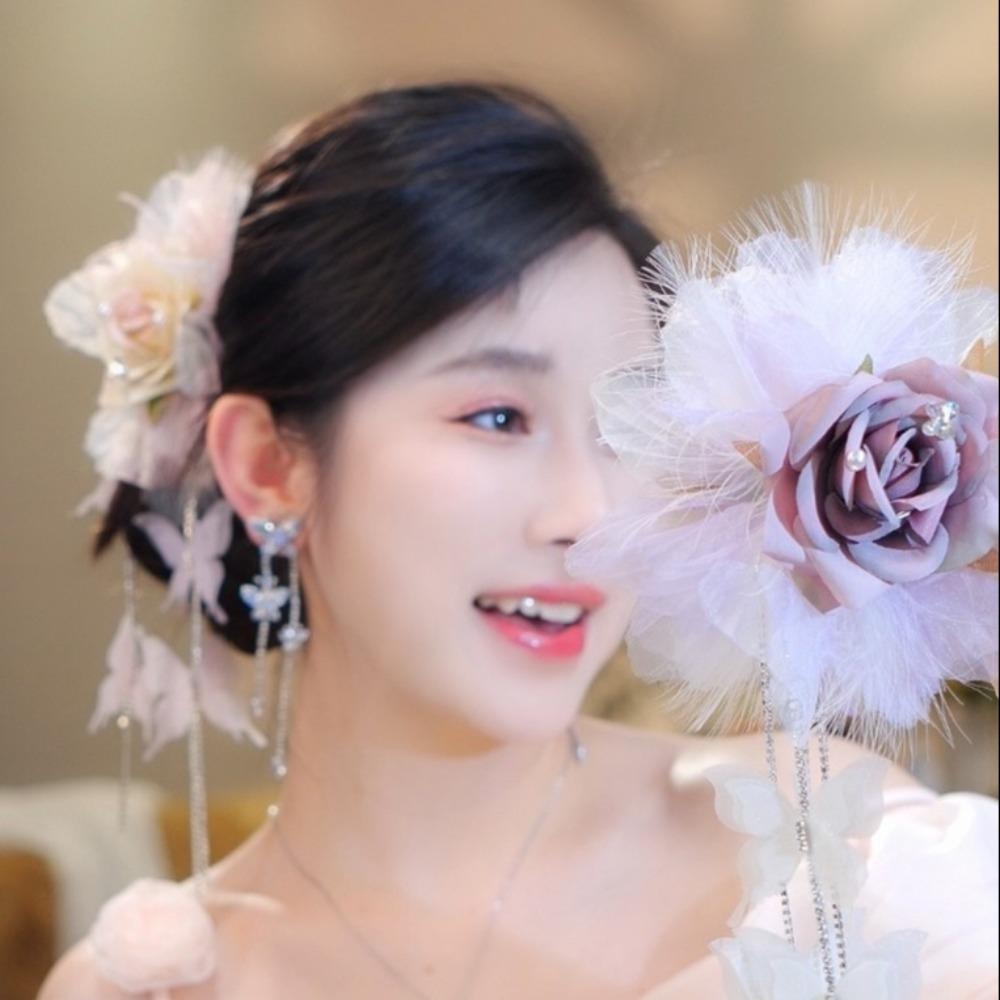 Large Hair Clip Tassel Bow Hairgrips Retro Crab Hair Clips  for Girls Women