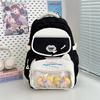 Capacity Large Color Blocked Backpack With Letter Embroidery Design Daily For