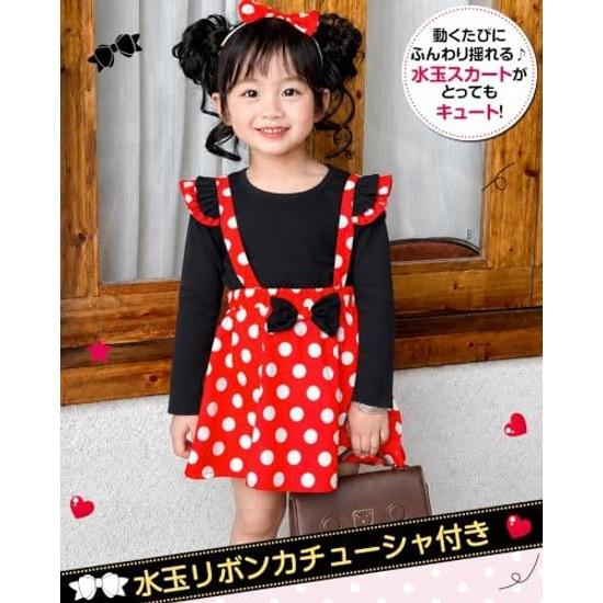 GOKEI Red White Polka Dot Dress Kids Halloween Costume Girls Princess Children Cosplay Pattern Role Play Party Birthday Christmas Gift Photo Shoot
