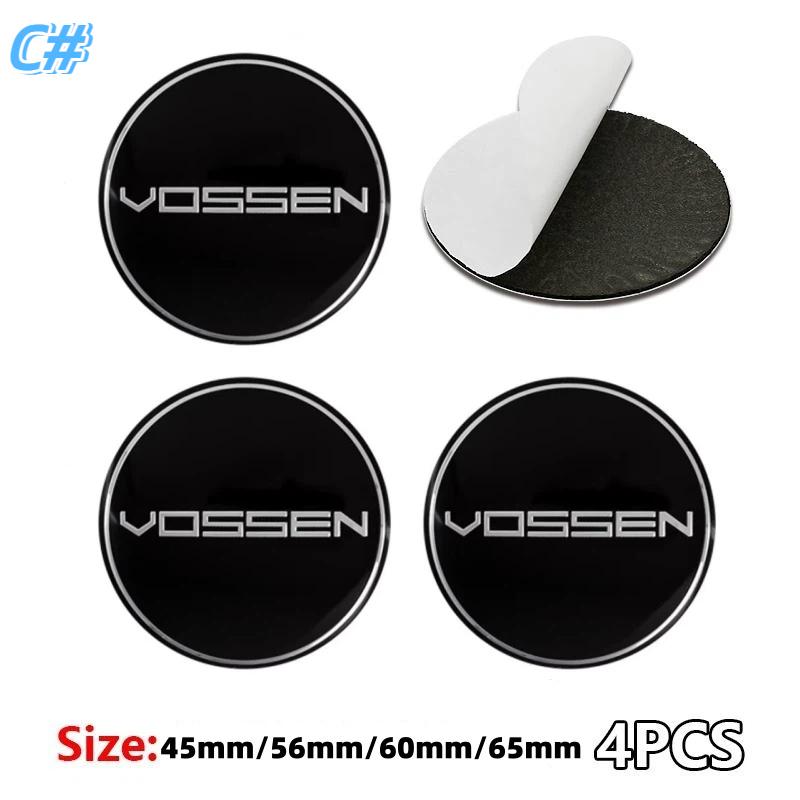 4pcs 45mm 56mm 60mm 65mm VOSSEN Logo Car Wheel Center Hub Caps Stickers Styling Accessories