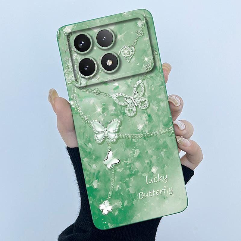 Для Xiaomi Poco X6 Pro 5G Чехол Poco X6Pro Задняя крышка Модный Минимализм Цветочный Мягкий Жидкий Силиконовый Чехол Для PocoX6 Pro Fundas