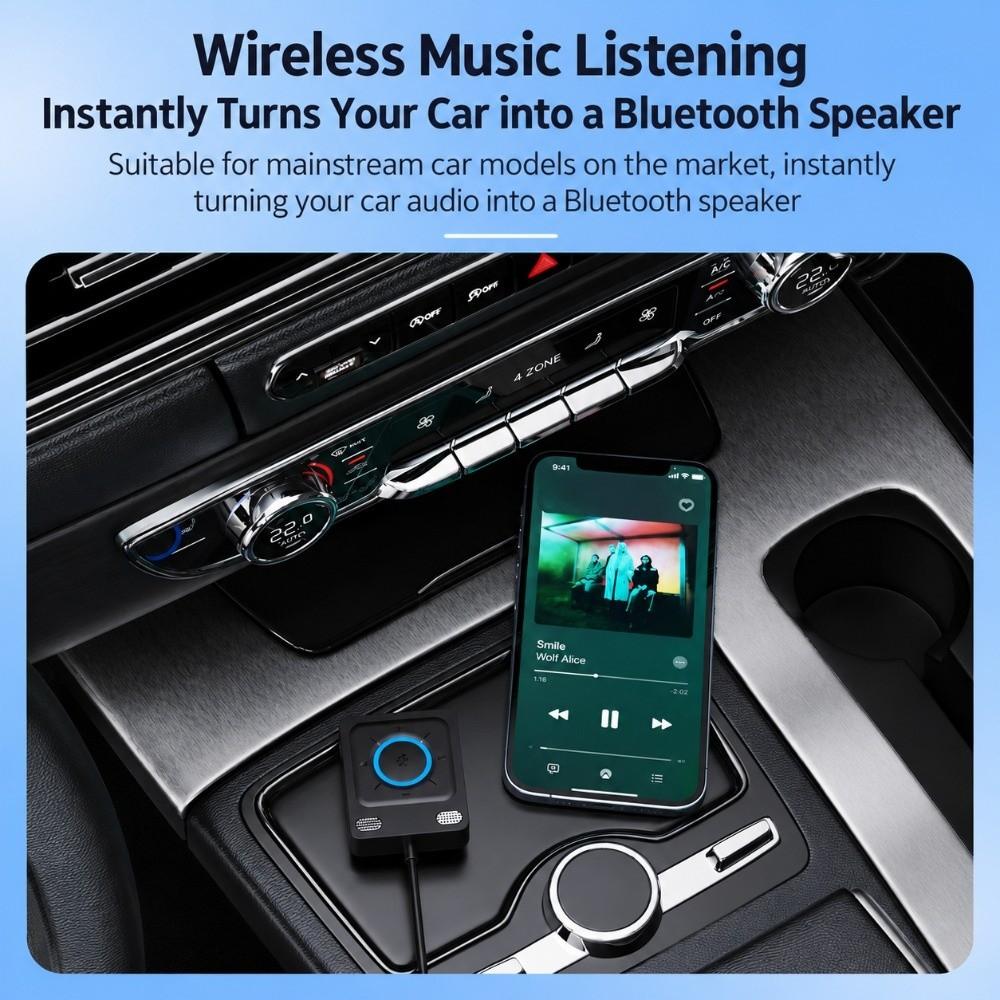 Dual Device Bluetooth Audio Receiver Bluetooth 6.0 Hands-Free Car Kit Music Streaming