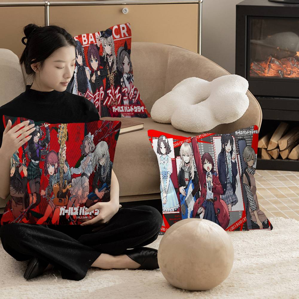 Anime G-Girls Cool Band Cry Pillow Gift Home Office Decoration Pillow Bedroom Sofa Car Cushion Coverpillow Case