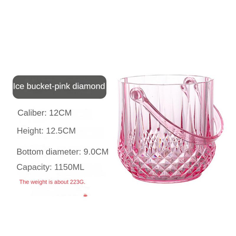 Прозрачное ведерко для льда Удобное хранение и очистка Высококачественная питьевая посуда Ведерко для льда Пластиковый зажим для льда