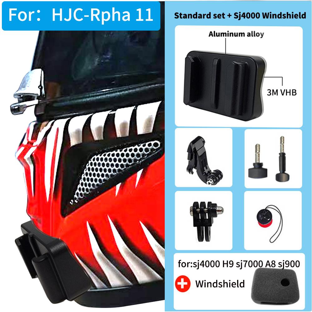 TUYU Customized HJC-Rpha 11 CNC Aluminium Helmet Chin Mount for GoPro 10 Insta360 X2 R DJI Motorcycle Camera Helmets Accessories