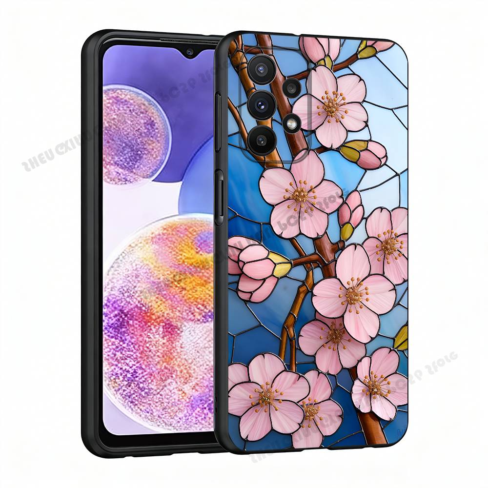 Стеклянный чехол для телефона с цветами для Samsung A21 31 51 53 71 20 22 30 32 42 50 01 02 10 11 4G 5G