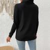 Autumn Women's Knit Top Button Long Sleeve Irregular Stacked Neck Bottom Knit Sweater