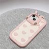 Корейский защитный чехол для объектива с милым мультяшным 3d медведем и кроликом для Iphone 14 13 12 11 Pro Max, мягкая силиконовая задняя крышка с милыми животными