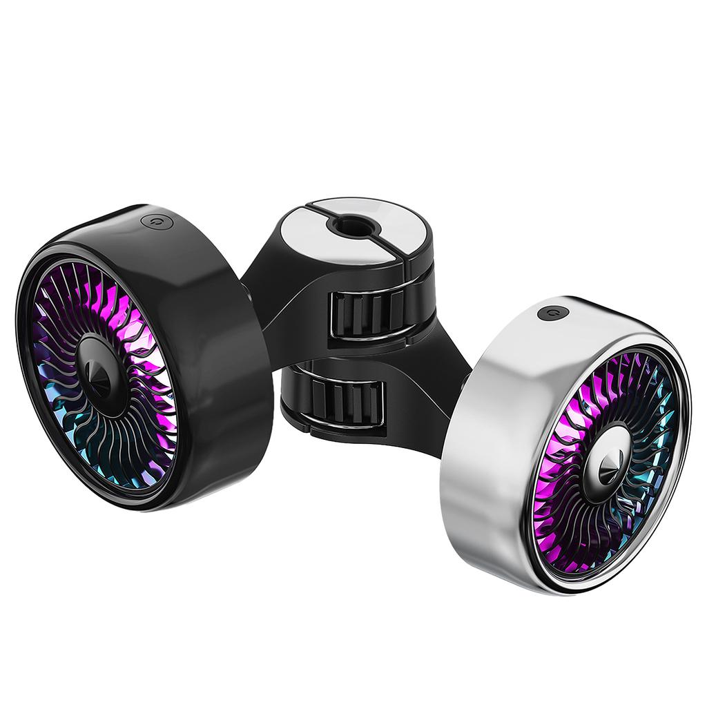 Car USB Cooling Fan Dashboard Air Vent Mount 360° Rotating Adjustable Air Conditioner Cooler 3-Speed Air Vent Outlet Fan