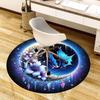 1pc Office Carpet Chair Mats Fantasy Crescent Moon with Flowers and Dragonfly Perfect for Decorating Office Chairs, Living Rooms, Or Bedrooms
